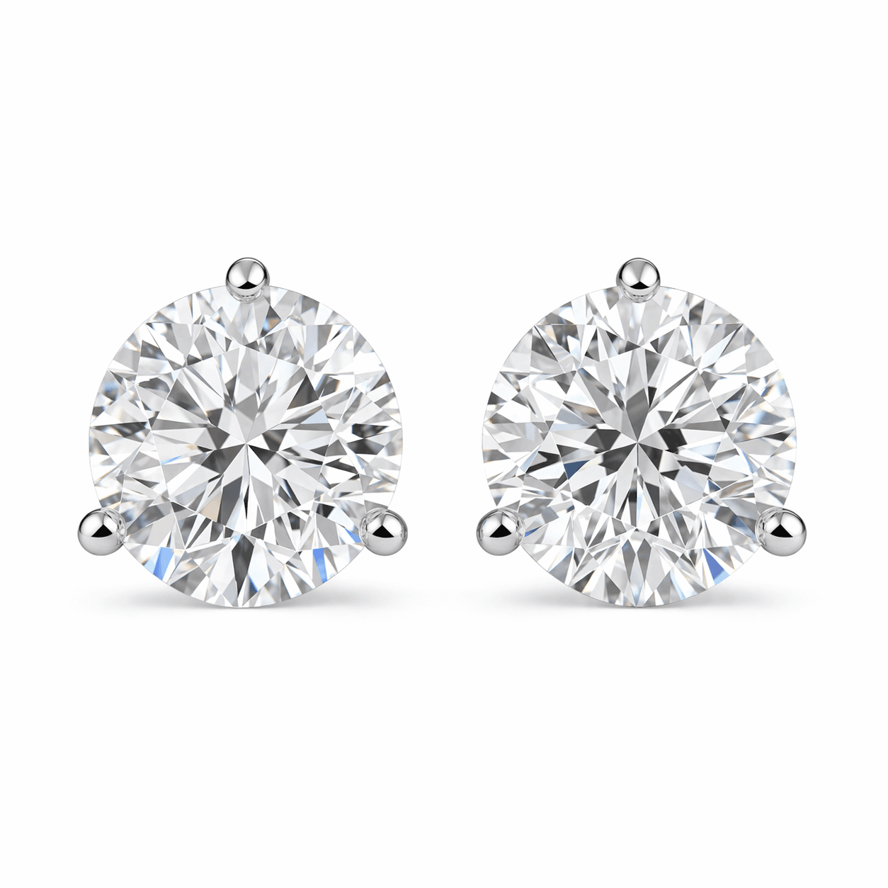 Katura Diamond & White Gold Martini Stud Earrings 3.0 carat total weight